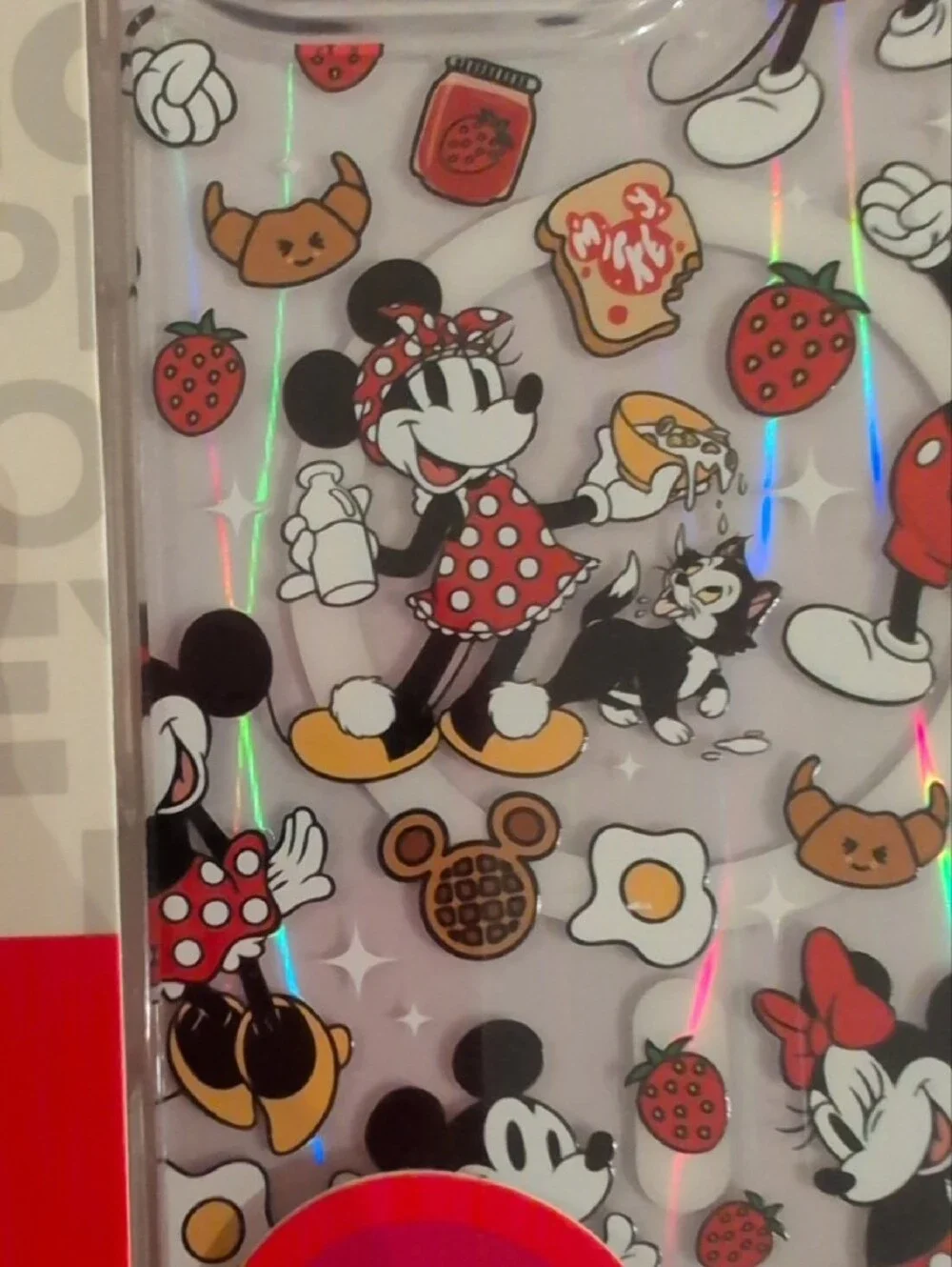 Disney Minnie & Mickey Clear Phone Case with Red, Black, Yellow Accents